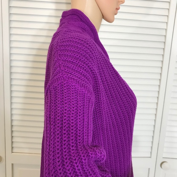 NWT Lauren by Ralph Lauren Bright Purple Cotton Sweater XS - Picture 12 of 14